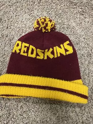 Vtg WASHINGTON REDSKINS Winter Hat TOQUE Knit Beanie CAP 80s 90s CUFFED Football • $15