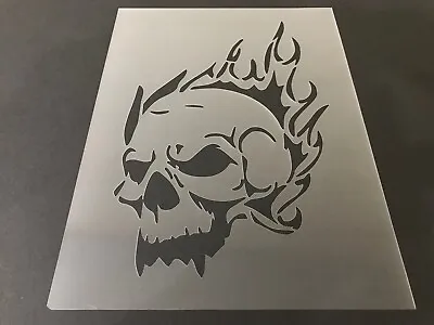 Skull #9 Stencil 10mm Or 7mm Thick Crafts Skulls Tattoo Airbrush Halloween • $13.99