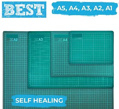 A1 A3 A4 A5 Cutting Mat Self Healing Printed Grid Lines Board Craft Model Hobby • £19.99