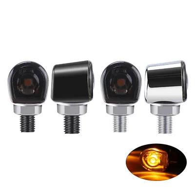 Motorcycle Mini LED Turn Signals Light Lamp Indicator Blinker Amber Universal • $21.79