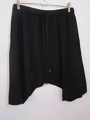 Bassike Size 2 Black Crepe Drop Crotch Shorts • $69