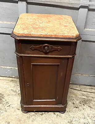 Victorian Walnut Marble Top 1/2 Commode • $975