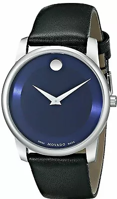 Movado 0606610 Museum Black Leather Watch • $299.99