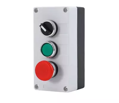 PushButton Switch Indicator Box Three Position Quick Stop Self-Recovery Knob 1pc • $27.19