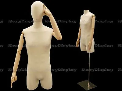 Linen Male Body Hard Foam Dress Form With Arms And Head #JF-M2LARM+BS-05 • $179