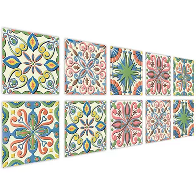 10Pcs Ceramic Tile Decals Tile Stickers Transfers Kitchen Bathroom Stick On • £5.95