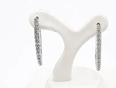 Estate .30CT Round Diamond Huggies 10KT Fine Earrings • $219.99