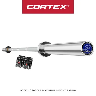 CORTEX ZEUS100 7ft 20kg Olympic Competition Barbell 215K PSI W/ Lockjaw Collars • $335.45