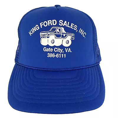 Vtg King Ford Sales 4x4 Off Road Truck Hat Mesh Foam Snap Back Trucker Ball Cap • $50.11