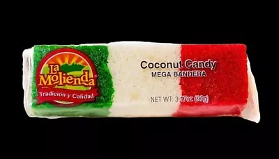 La Molienda Mega Coconut Candy Flag Bar 3.17oz Bar Mexican Candy  • $5.25