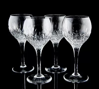 Stuart Manhattan Claret Wine Glasses Set Of 4 Elegant Vintage Crystal Stemware • $395