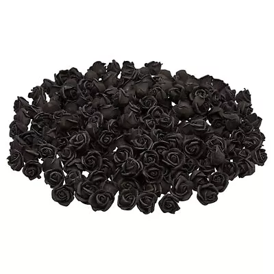Mini Black Roses For Crafts Artificial Flower Heads For Decoration 1 In 200 Pack • $28.01