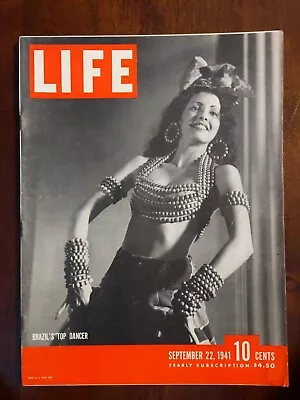 Life Magazine Sept 22 1941 Carmen Miranda WWII Nazis Early Television #15781 • $19.67