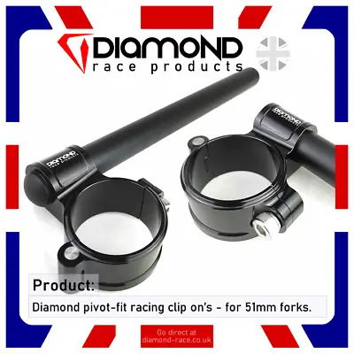 Diamond - Lightweight Clip On Handlebars - 51mm - Yamaha YZF-R7 OW02 - 2000-2001 • £148