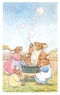 British Illustrator MARGARET TEMPEST Humanized Rabbits Bunnies Soap Bubbles • $9