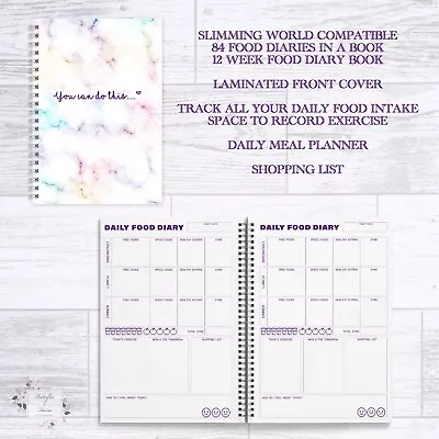 £7.25 • Buy Food Diary A5 Slimming World 12 Week Diet Diary 84 Daily Food Diaries In A Book