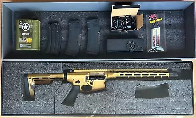 AEG EMG Falkor AR-15 Blitz SBR 0.2 ESILVEREDGE M4 Airsoft Gum With Accessories • $250