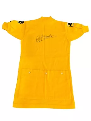 Vintage Eddy Merckx Signed Yellow Giordana Jersey 70s Tour MIKO Sz 1 Italy • $325