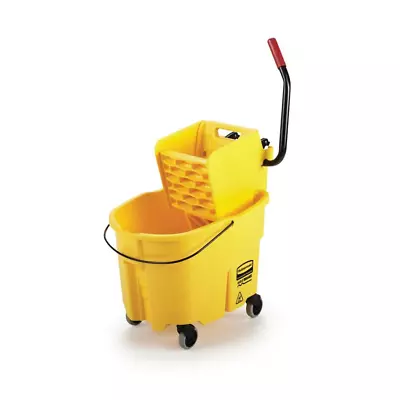 Rubbermaid 35 Qt. Yellow Plastic Mop Bucket With Removable Wringer - Heavy Duty • $94.36