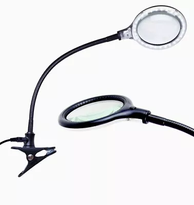 10X Magnifying Glass Desk Light Magnifier LED Lamp Reading Craft Focus Clamp 🔎 • $13.96