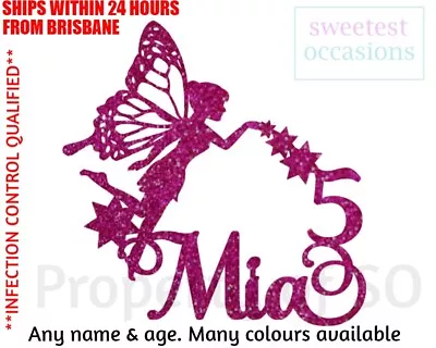 Personalised Custom FAIRY Birthday Cake Topper  • $13