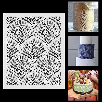 Cake Stencil Flower Leaf Cake Decorative Tools Wedding Wheat Ears Cake Boder UK • £4.59