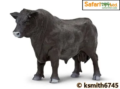 £7.25 • Buy Safari BLACK ANGUS BULL Solid Plastic Toy Farm Pet Animal Cow * NEW *💥