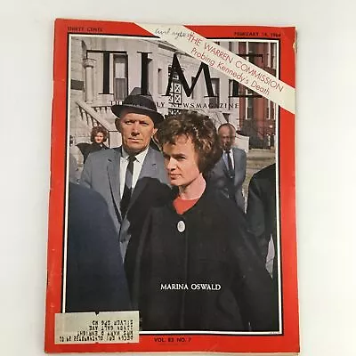 Time Magazine February 14 1964 Vol. 83 No. 7 Marina Oswald Warren Commission • $12.95