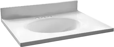 586180 Cultured Marble Vanity Top 25X19 Solid White • $177.99