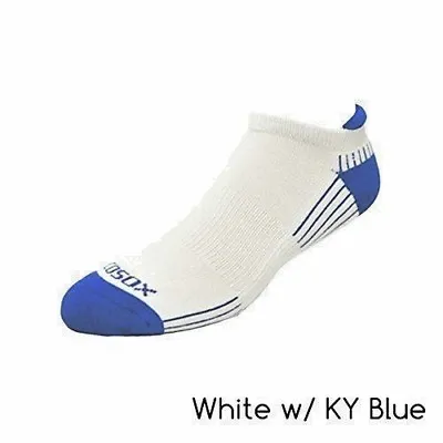 3 Pair EcoSox Bamboo Viscose Active Sport Tab Socks White W/ Royal Blue Large • $33.55