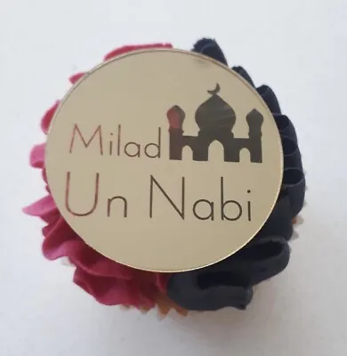 6 Pcs Milad Un Nabi Cupcake Disc Toppers Acrylic Milad Un Nabi Cake Toppers • £5.28