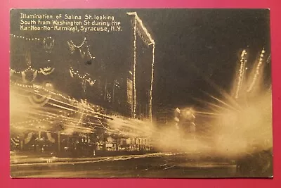 Syracuse NY Postcard - Salina St. At NIGHT~During Ka-Noo-No-Karnival Post 1911 • $3.75