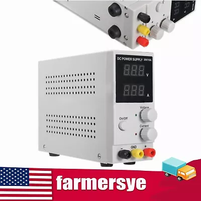 Adjustable DC Power Supply 0-10A 0–30V Digital Lab Bench Voltage Regulator New • $43.71