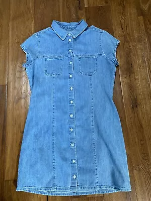£3 • Buy ASOS Button Up Denim Shirt Dress Size 12