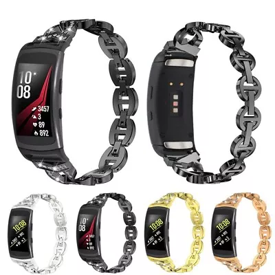 Band Stainless Steel Diamond For Samsung Gear Fit2 Pro SM-R360 Straps Bracelet • $19.13