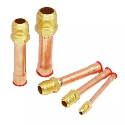 4x Brass Fitting With Copper Tube For Air Conditioner HVAC System Accessory • $32.48