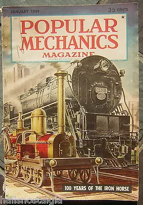 Jan. 1949 Popular Mechanics Magazine - 100 Years Of The Iron Horse Cover - TV • $30.75