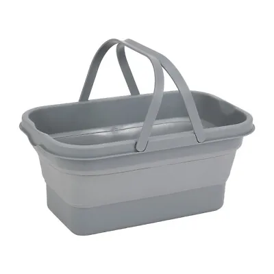 Foldable Camping Storage Hand Basket Collapsible Sink Bucket Cutting Board Table • £11.95