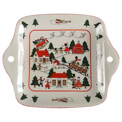 Mason's Christmas Village Square Handled Cake Plate 9996534 • $23.99