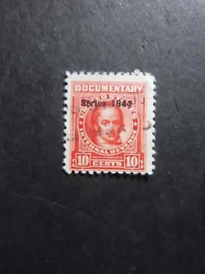 1944 U.S. Stamp Scott #R392 U.S. Revenue 10cents Carmine Wm. Crawford Used • $1