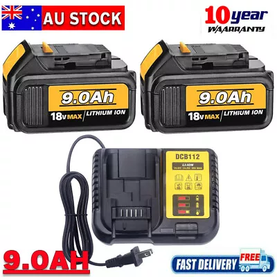 2X 18V Max XR 9.0Ah Lithium Battery For Dewalt DCB206-2 DCB200 DCB184 Charger  • $31.90