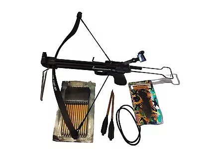 Mini BLACK 50 LB Archery Hunting Gun Pistol CROSSBOW W/ 14 Bolts Arrows XBOW • $15