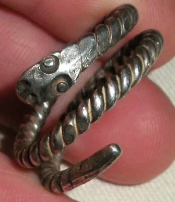 VINTAGE COILED SNAKE STERLING SILVER RING TWIST DESIGN SIZE 11 Vafo • $99.99