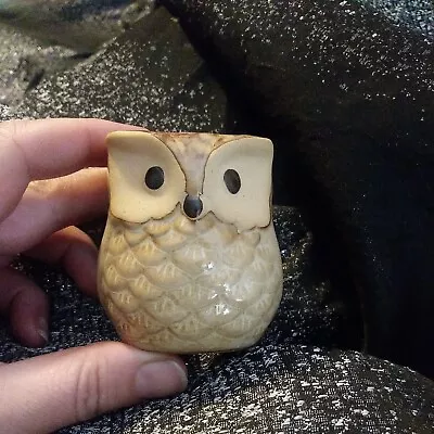 Owl Planter Pottery Figurine 2.5 Inches Small • $8