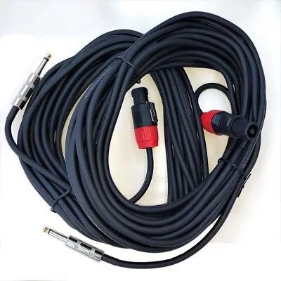 Speakon To Jack 1/4  PA Speaker ProAudio Copper PVC Cable 5m Or 10m Lengths • £8.99