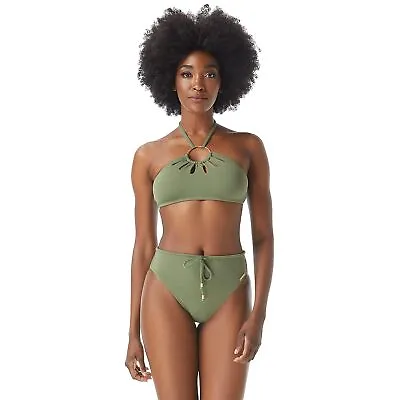 MSRP $88 Vince Camuto Halter Ring Cutout Bikini Top ONLY Olive Green Size Medium • $20.99