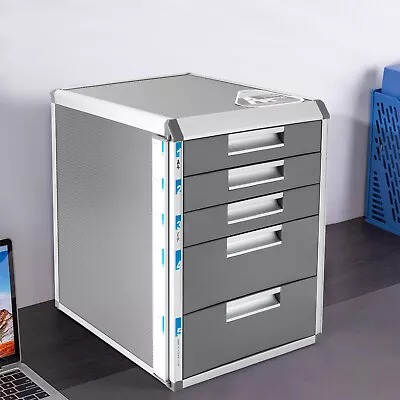 Desktop 5 Drawer File Cabinet Storage Filing Cabinet W/ Label Lock Office US • $69.99