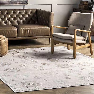 NuLOOM Krystin Machine Washable Distressed Area Rug In Beige Transitional • $75.19