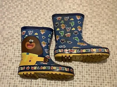 Tu 'Hey Duggee' Wellies Boots Kids Size 9 Child's Blue Yellow • £5