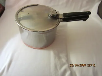 Vintage Revere Ware Copper Clad Stainless Steel 4 Qt Pressure Cooker Sauce Pot • $49.95